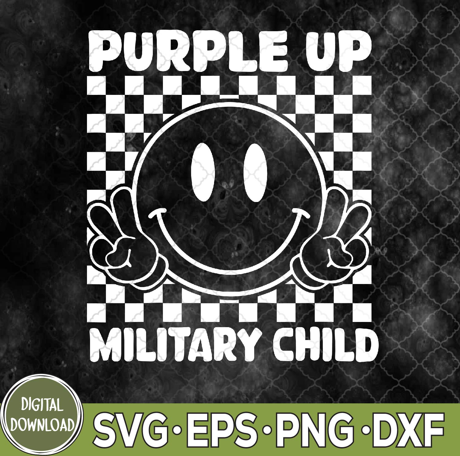 WTMNEW9file 09 161 Purple Up For Military Kids Groovy Military Svg, Png, Digital Download