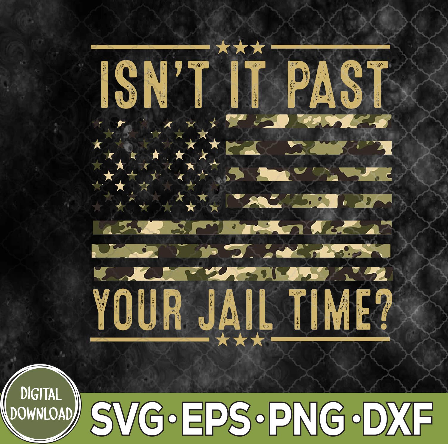 WTMNEW9file 09 179 Isn't It Past Your Jail Time American Flag Vintage Svg, Png, Digital Download