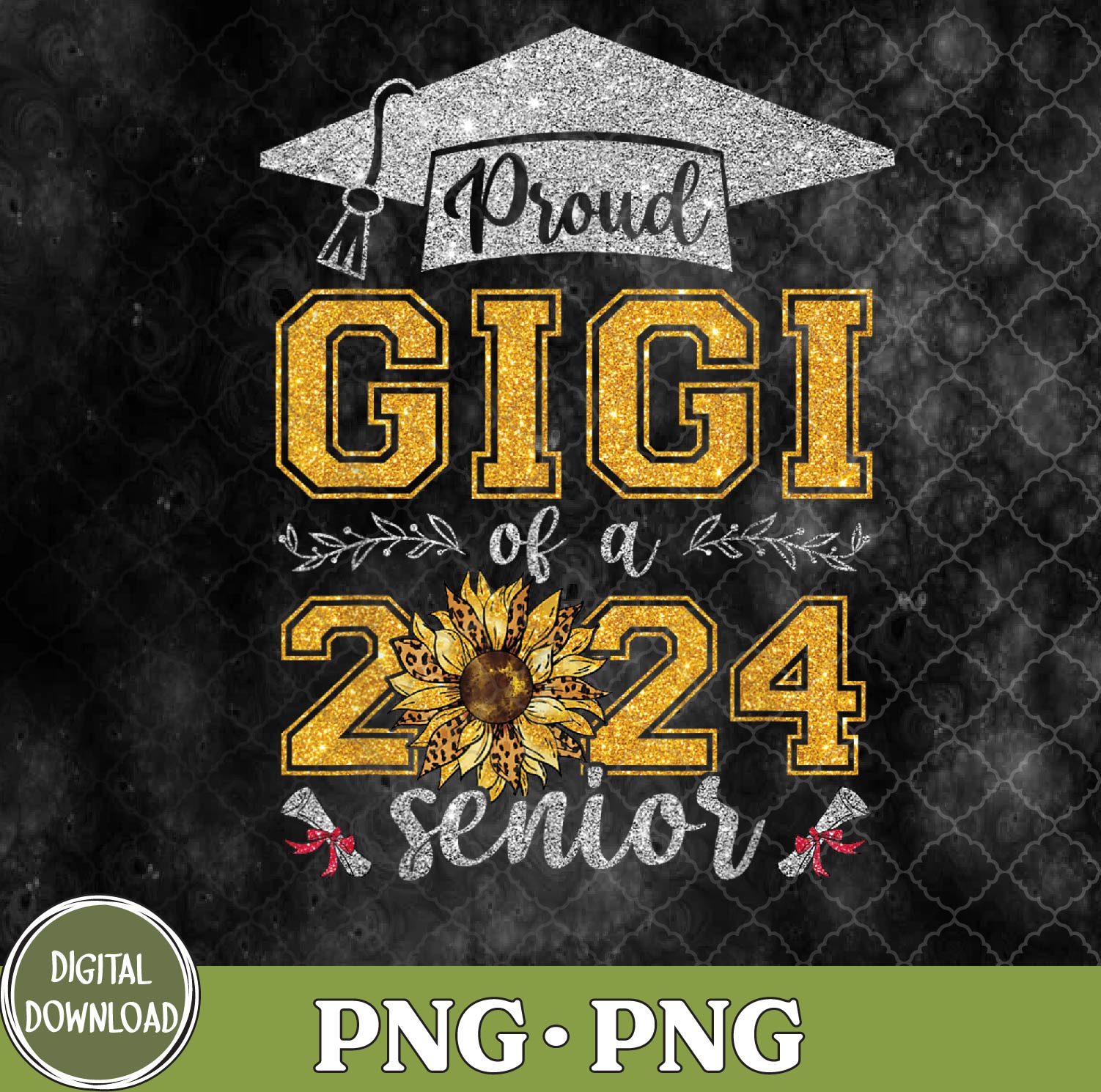 WTMNEW9file 09 186 Proud Gigi Of A Class Of 2024 Senior Graduate Png, Sublimation Design