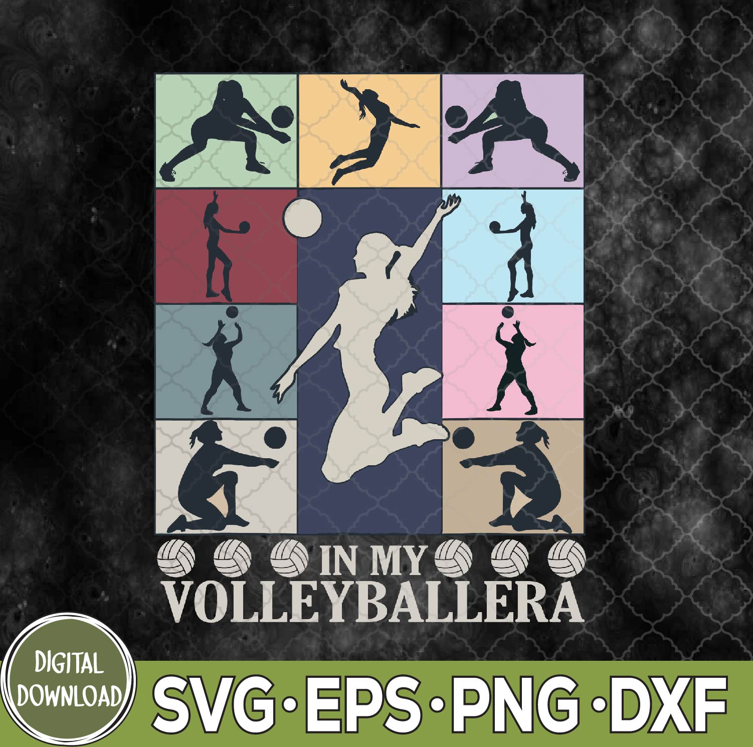 WTMNEW9file 09 191 Retro Vintage Volleyball Sport Game Day Svg, Png, Digital Download