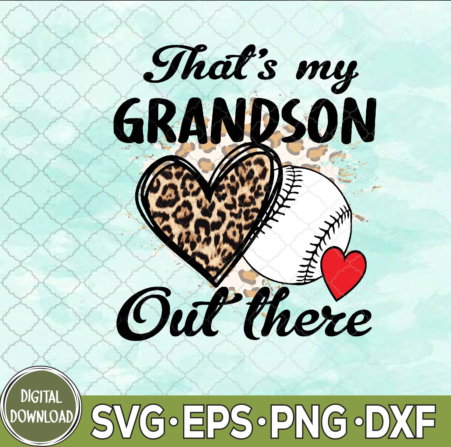 WTMNEW9file 09 199 Grandma Grandpa Baseball Funny That's My Grandson Out There Svg, Png, Digital Download