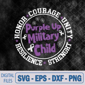 WTMNEW9file 09 248 Purple Up Military Child 2024 Honor Courage Unity Dandelion Svg, Png, Digital Download