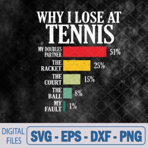 WTMNEW9file 09 269 Why I Lose At Tennis Humor Tennis Player Lover Quote Svg, Png, Digital Download
