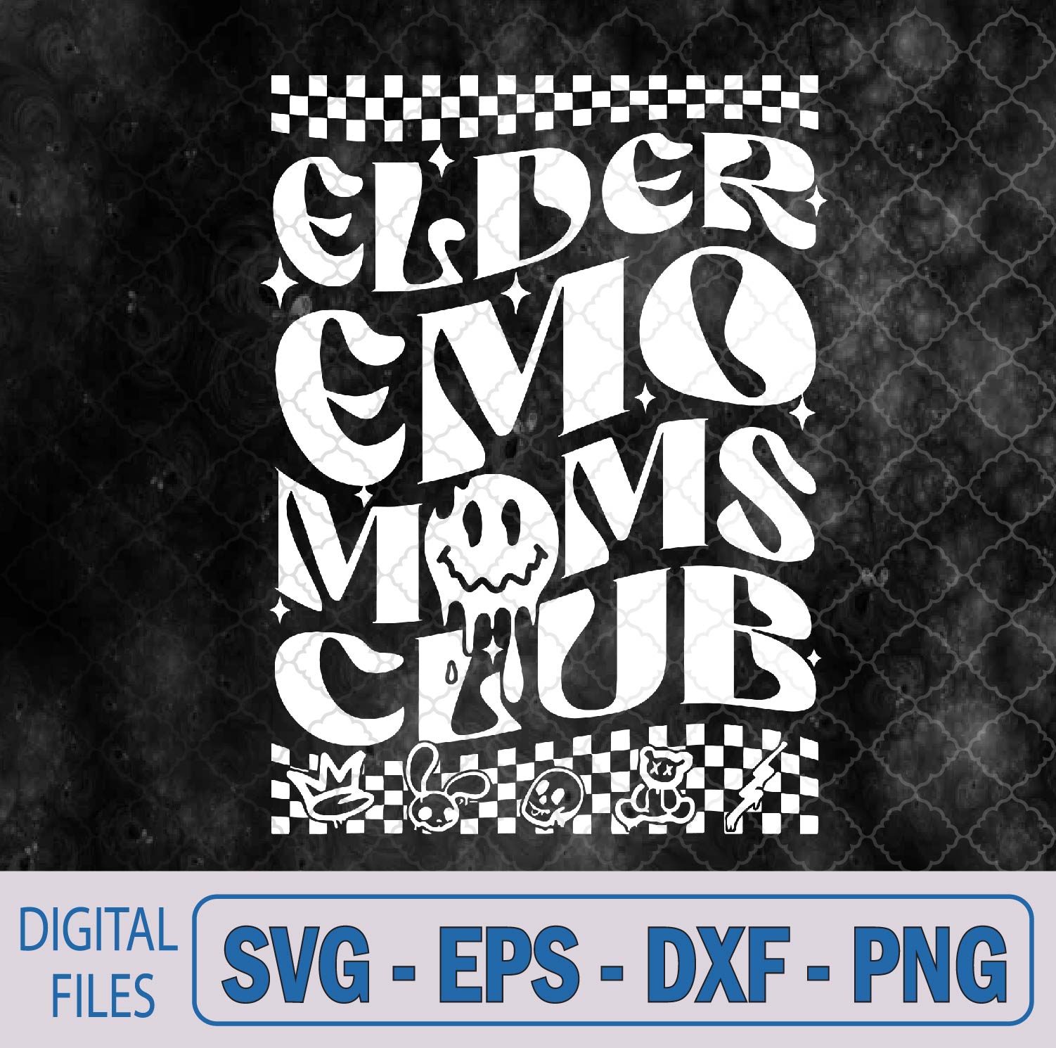 WTMNEW9file 09 277 Elder Emo Moms Club Mothers Day Svg, Png, Digital Download
