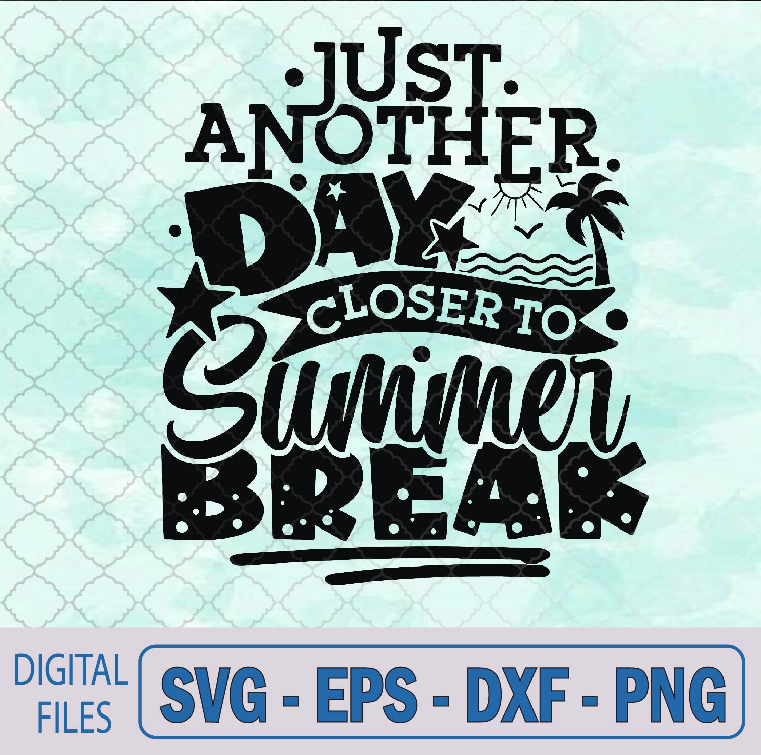 WTMNEW9file 09 284 Just Another Day Closer To Summer Break End Of School Year Svg, Png, Digital Download