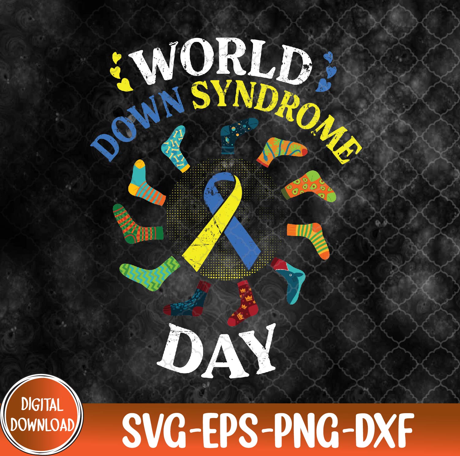 WTMNEW9file 09 29 World Down Syndrome Day Awareness Socks Down Right Svg, Eps, Png, Dxf