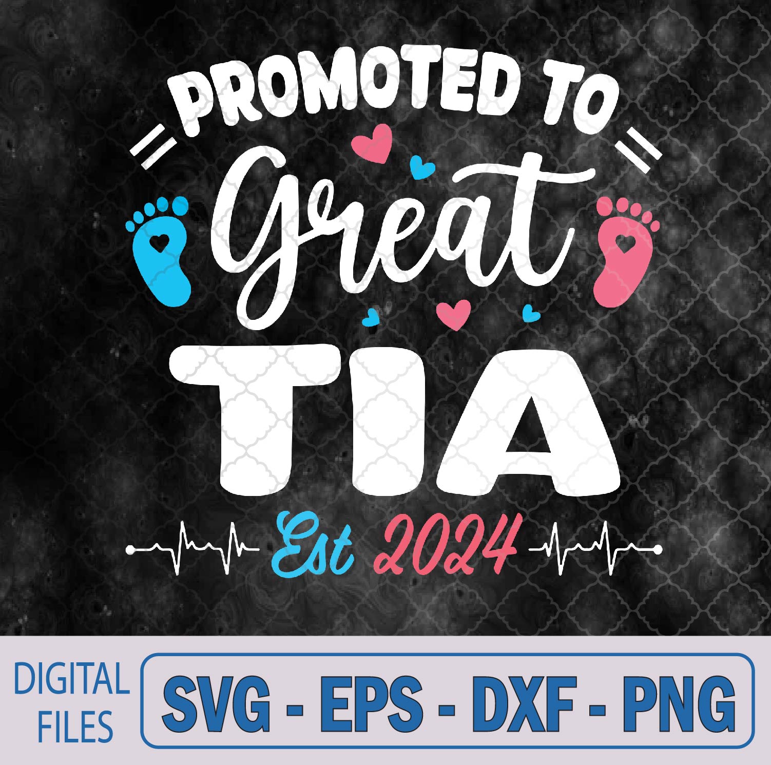 WTMNEW9file 09 298 Gender Reveal Promoted To Tia Est 2024 Mothers Day Svg, Png, Digital Download