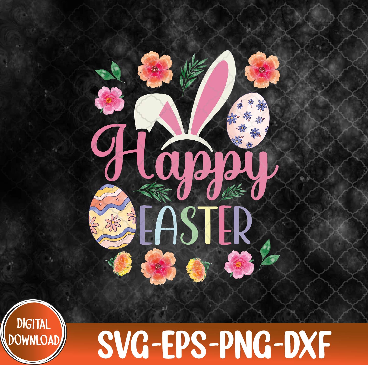 WTMNEW9file 09 4 Happy Easter Bunny Spring Easter Egg Easter Svg, Eps, Png, Dxf