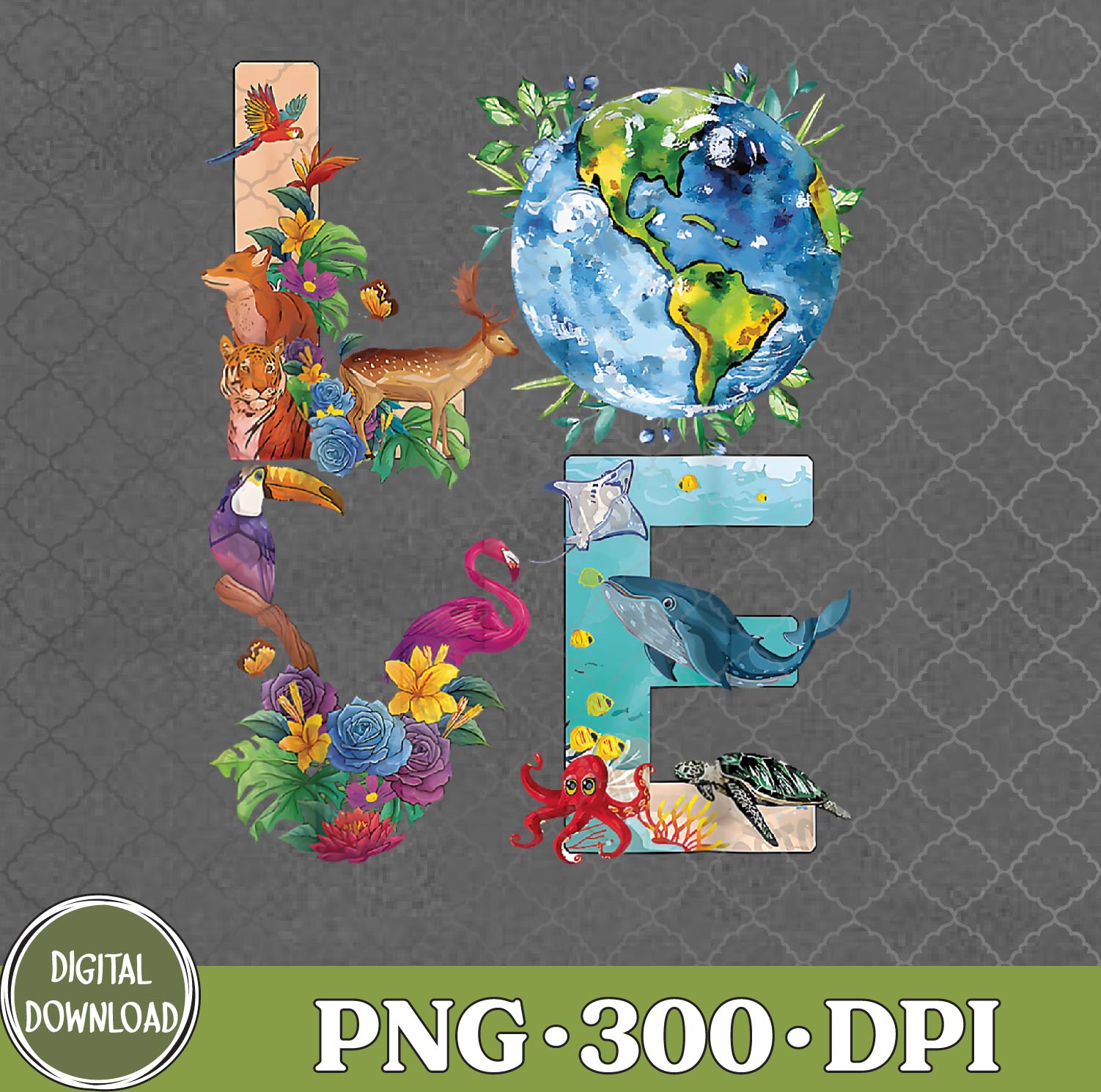 WTMNEW9file 09 80 Love World Earth Day 2024 Environmental Protection Png, Sublimation Design
