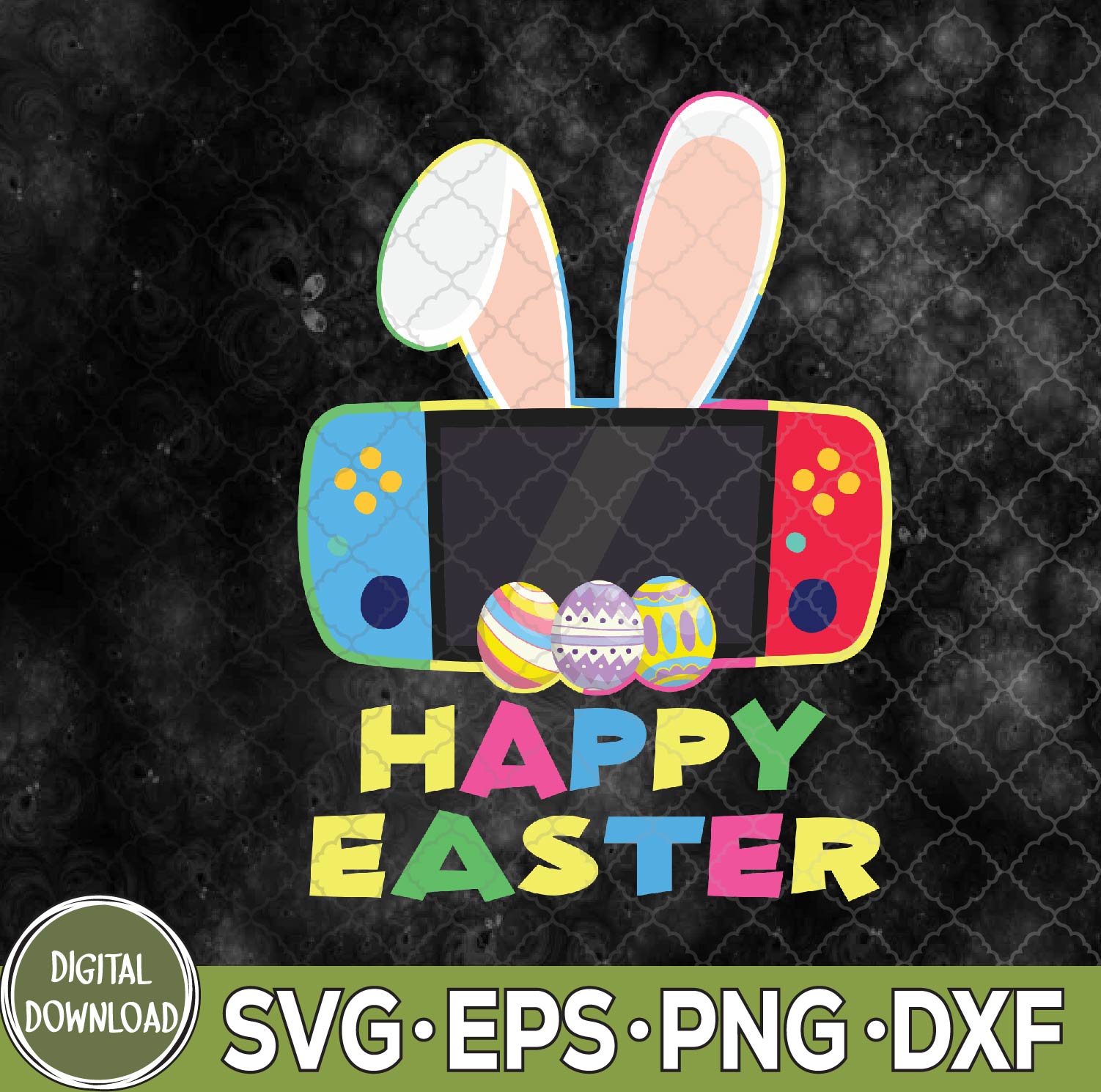 WTMNEW9file 09 84 Video Game Easter Bunny Funny Gaming Controller Gamer Svg, Video Game Easter Svg, Funny Gaming Svg, Eps, Png, Dxf