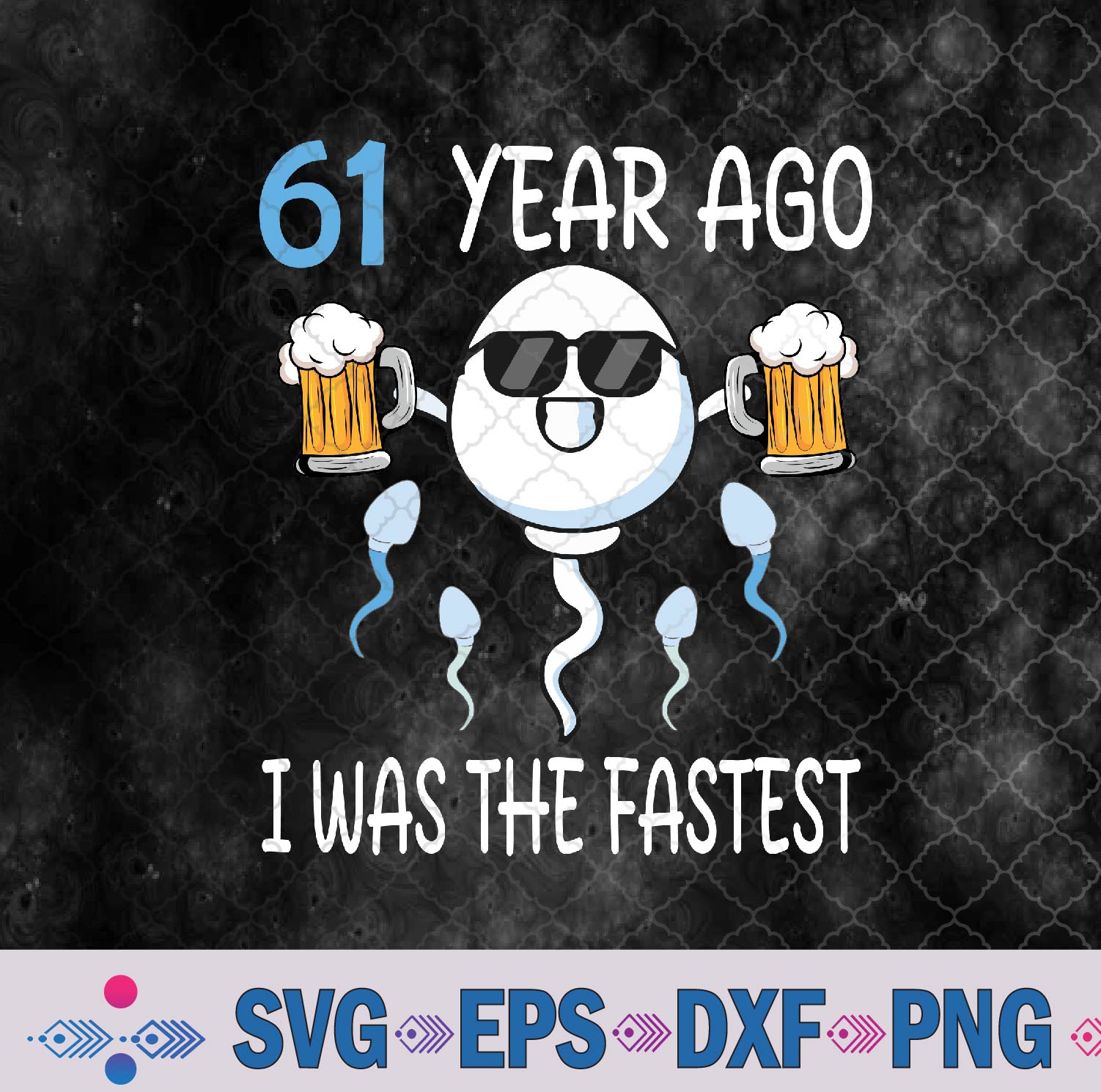 WTMNEW9file 09 9 61 Years Ago I Was The Fastest Birthday Decorations Svg, Png, Digital Download