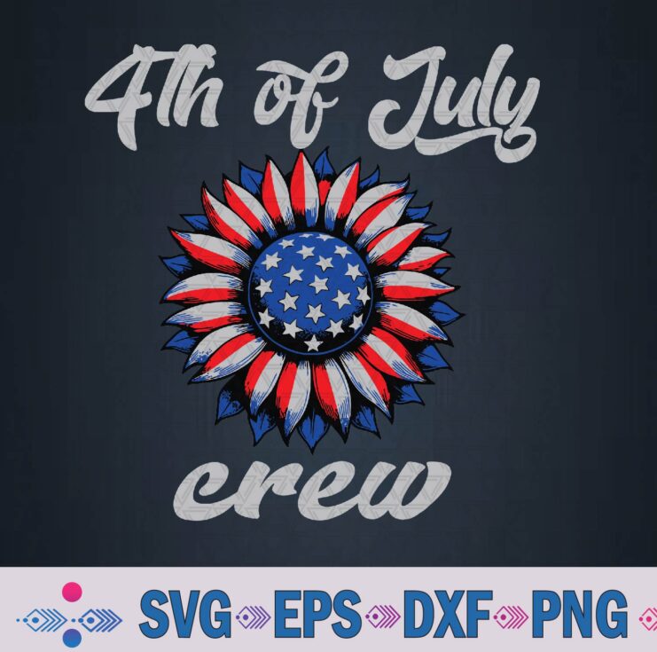 4th Of July Crew Usa Flag Svg, Png, Digital Download