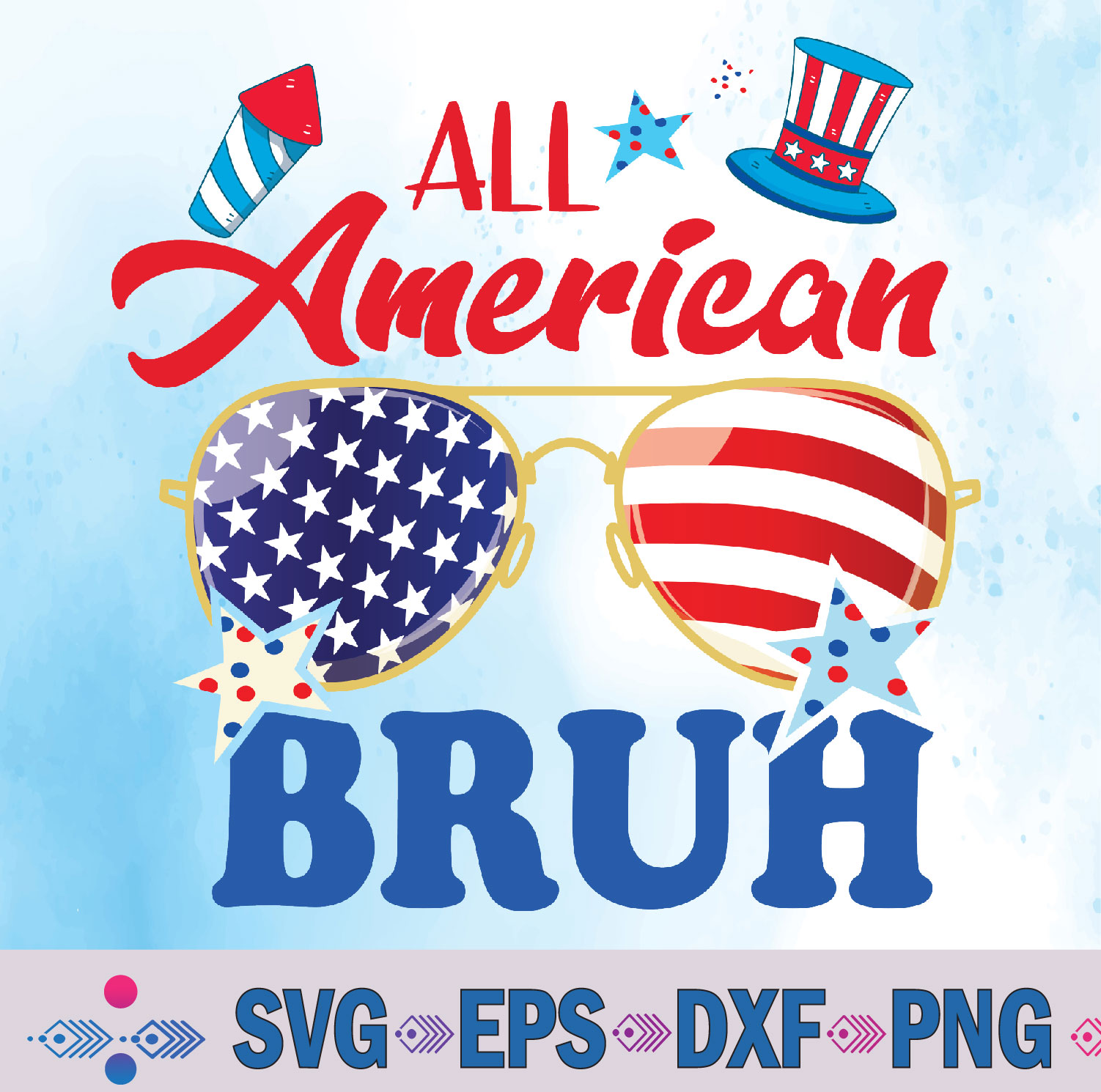 All American Bruh 4th Of July Boys Patriotic Usa Teens Svg, Png, Digital Download