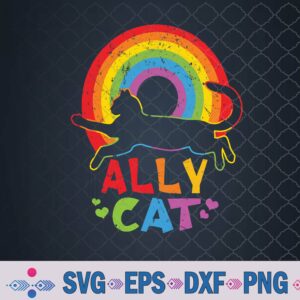 Allycat Lgbt Cat With Ally Pride Rainbow Svg, Png, Digital Download