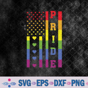 American Flag Gay Pride Svg, Rainbow Pride Svg, Lgbtq Pride Svg, Png, Digital Download