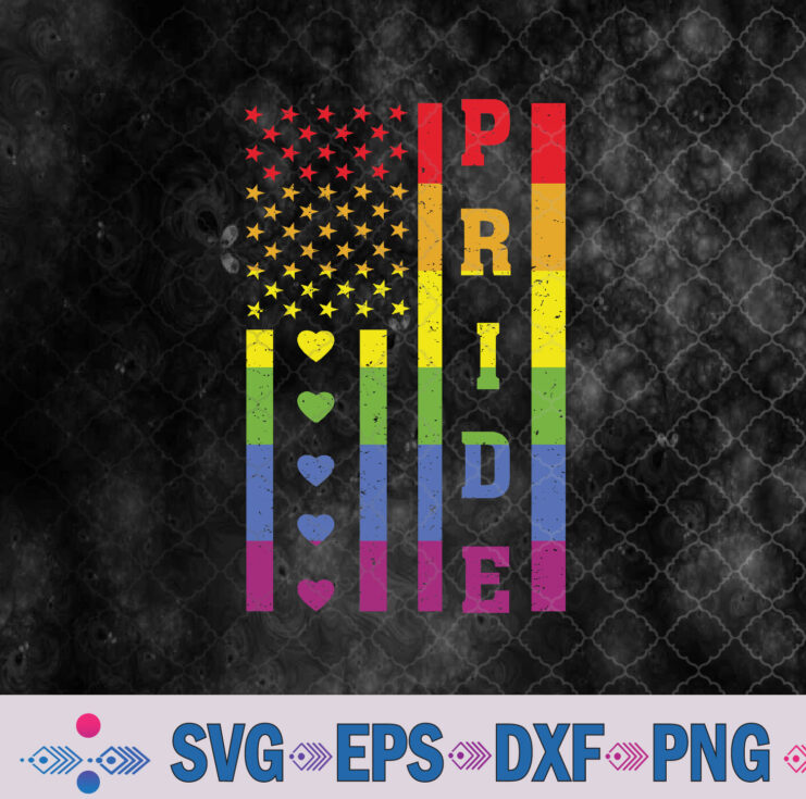 American Flag Gay Pride Svg, Rainbow Pride Svg, Lgbtq Pride Svg, Png, Digital Download