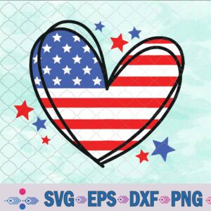 American Flag Heart Indepen-dence Day 4th Of July Svg, Png, Digital Download