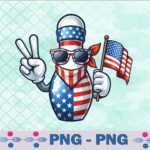 Bowling American Usa Flag Sunglasses 4th Of July Bowler Png Design