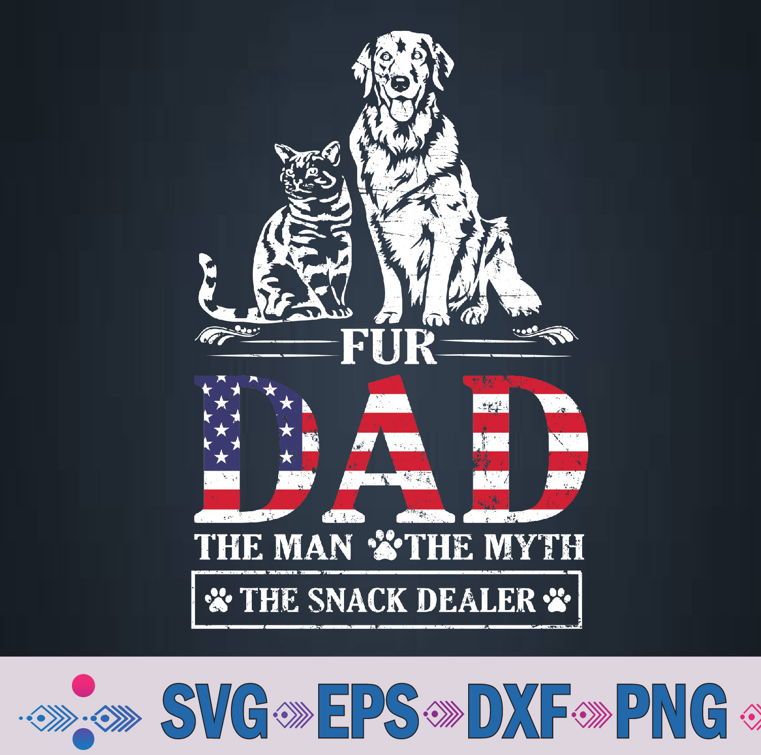 Fur Dad Dog Cat Dog Fathers Day Svg, Png, Digital Download