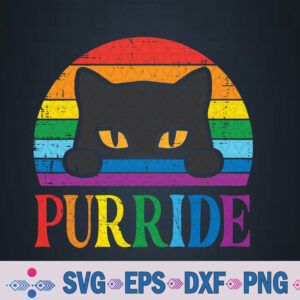 Gay Cat Pride Purride Rainbow Flag Lgbtq Svg, Png, Digital Download
