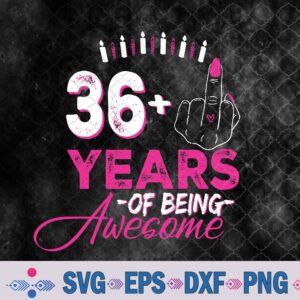 I Am 36 Plus 1 Middle Finger 37th Candle Birthday Party Svg, Png, Digital Download