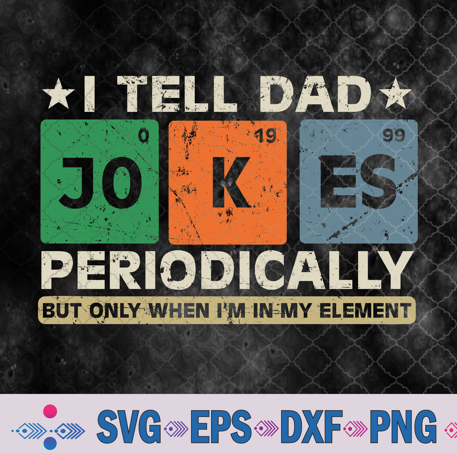 I Tell Dad Jokes Periodically Funny Father’s Day Dad Joke Svg, Png, Digital Download