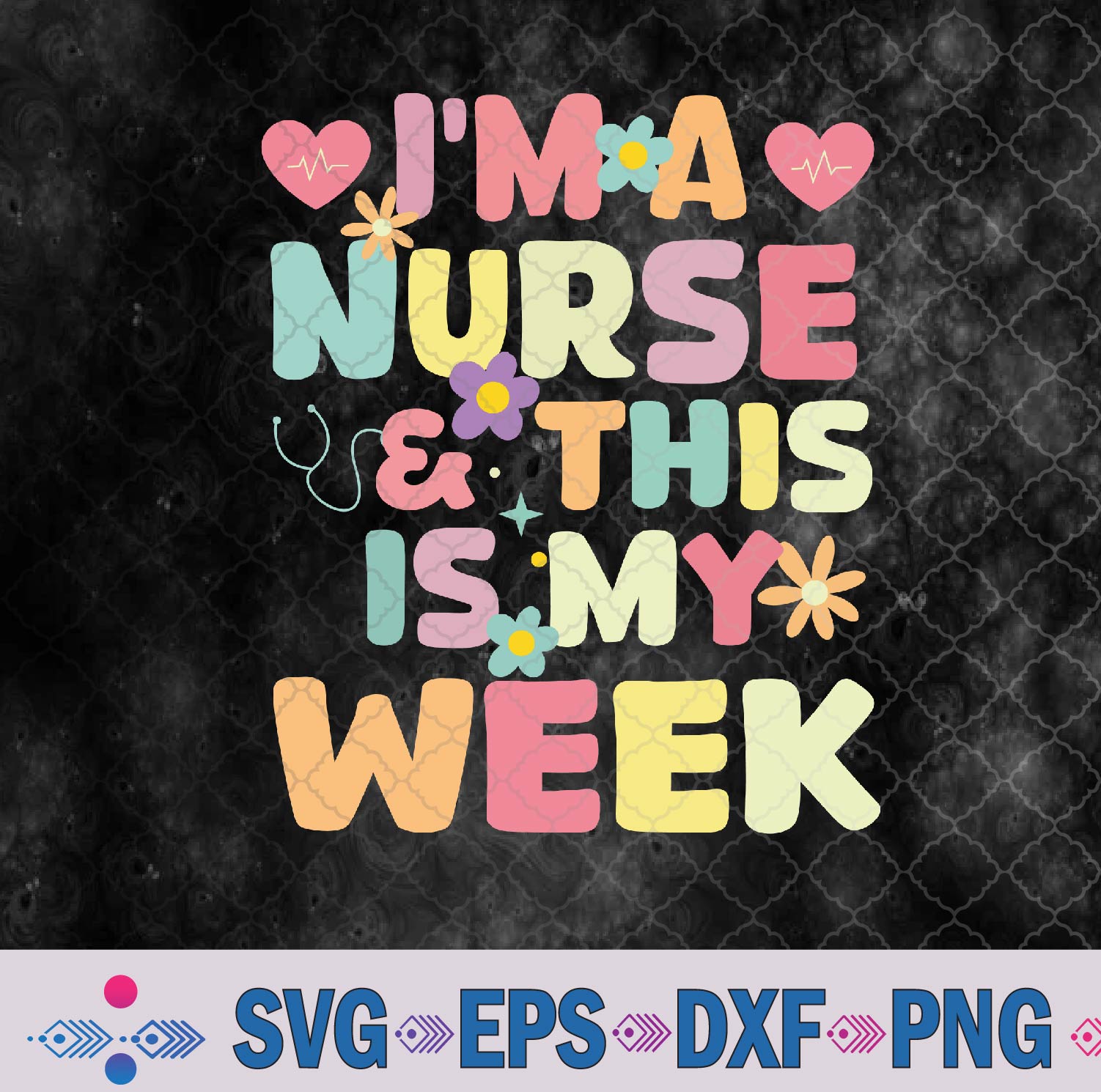 I'm A Nurse And This Is My Week Cute Happy Nurse Week 2024 Svg, Png, Digital Download
