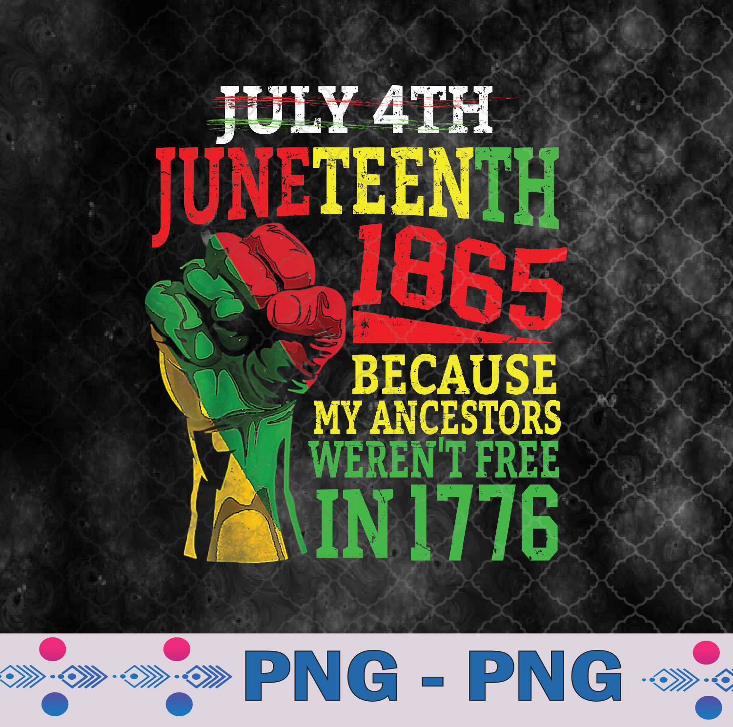 July 4th Juneteenth 1865 Because My Ancestors Png Design