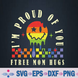 Lgbtq Free Mom Hugs Gay Pride Month Lgbt Retro Groovy Svg, Png, Digital Download