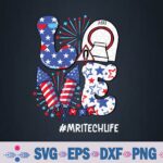 Love Mri Tech Life Usa Flag Fireworks 4th Of July Svg, Png, Digital Download