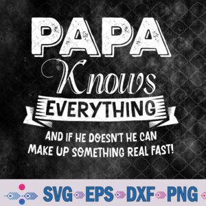Papa Knows Everything For Grandpa Fathers Day Birthday Svg, Png, Digital Download