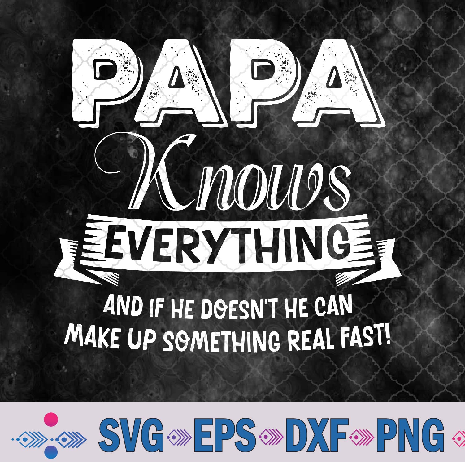 Papa Knows Everything For Grandpa Fathers Day Birthday Svg, Png, Digital Download