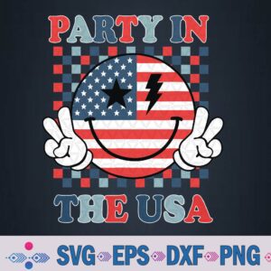 Party In The Usa Happy Face Smile American Flag 4th Of July Svg, Png, Digital Download