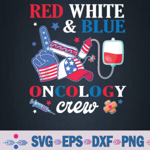 Red White And Blue Oncology Nurse Crew Patients 4th July Day Svg, Png, Digital Download
