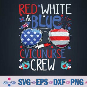 Red White Cvicu Nurse Crew Sunglasses 4th July Usa Flag Svg, Png, Digital Download