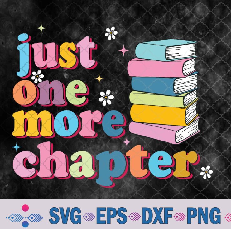 Retro Groovy One More Chapter Summer Reading 2024 Book Lover Svg, Png, Digital Download