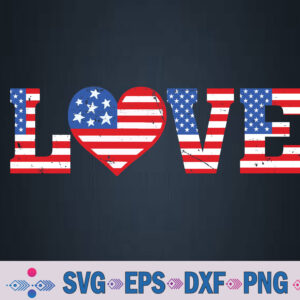 Usa Patriotic American Flag Love Svg, Png, Digital Download