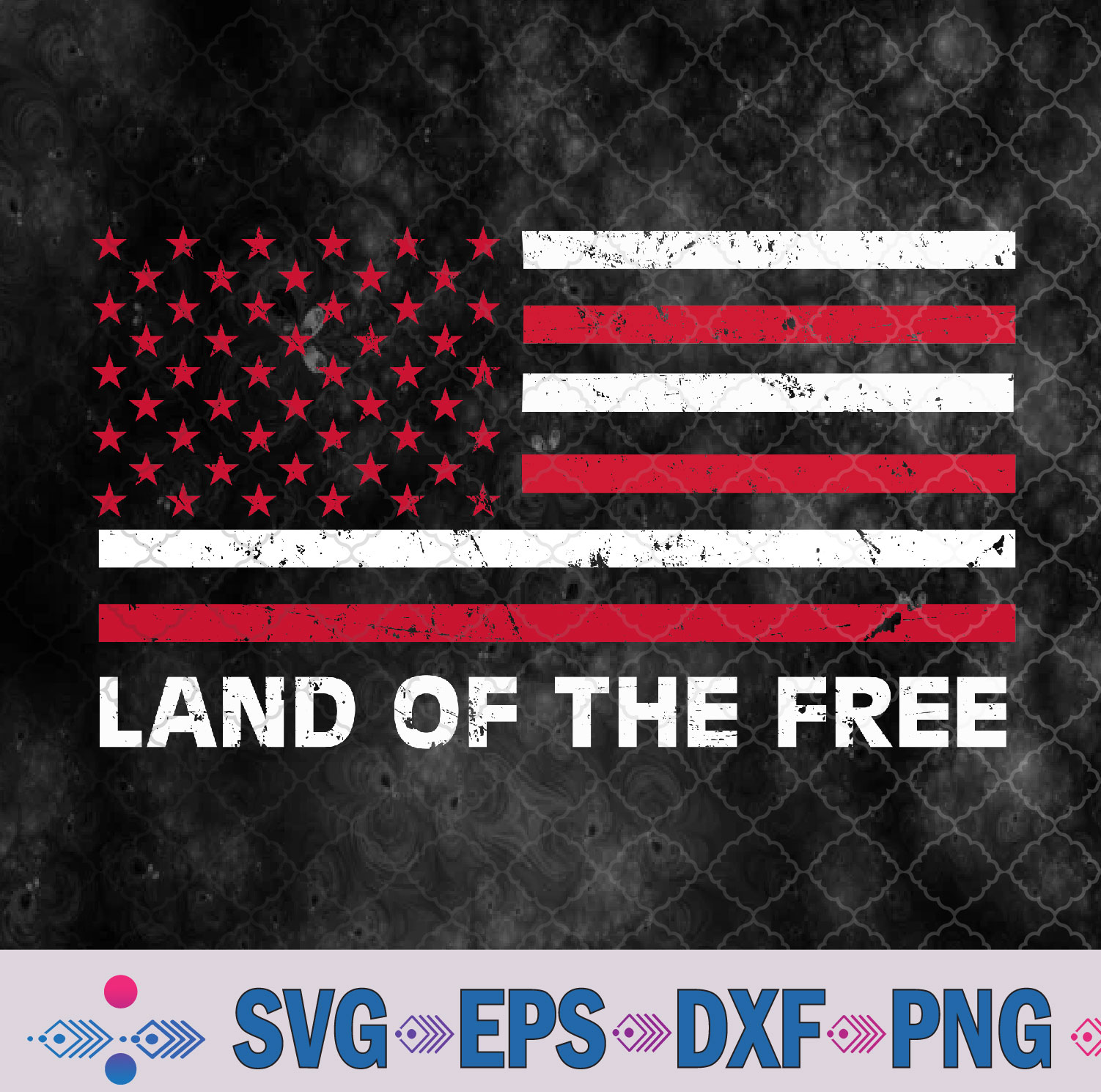 Us Flag Land Of The Free America 4th Of July Svg, Png, Digital Download