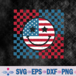 Usa Checkerboard 4th Of July Happy Face American Svg, Png, Digital Download