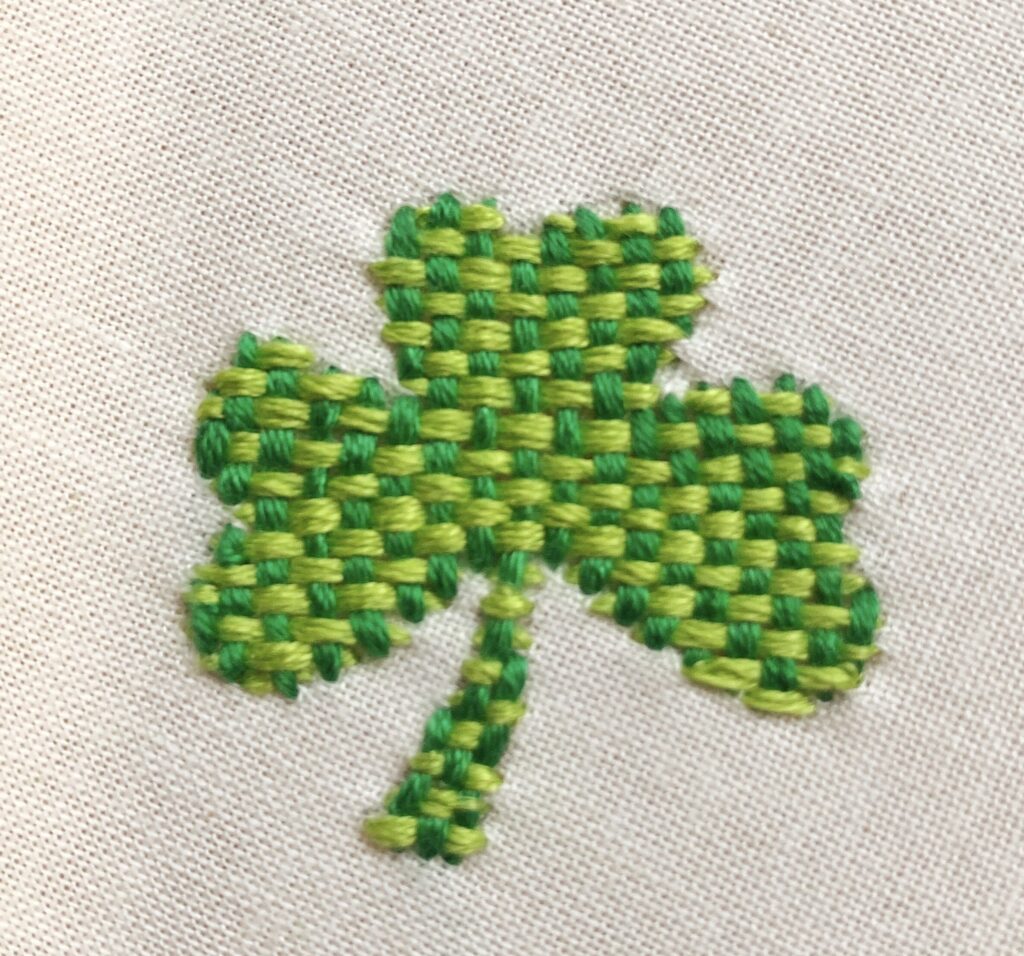 Basket Weave Stitch Shamrock