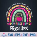 First Day Of Preschool Funny Back To School Leopard Teach Svg, Png Design