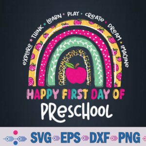 First Day Of Preschool Funny Back To School Leopard Teach Svg, Png Design