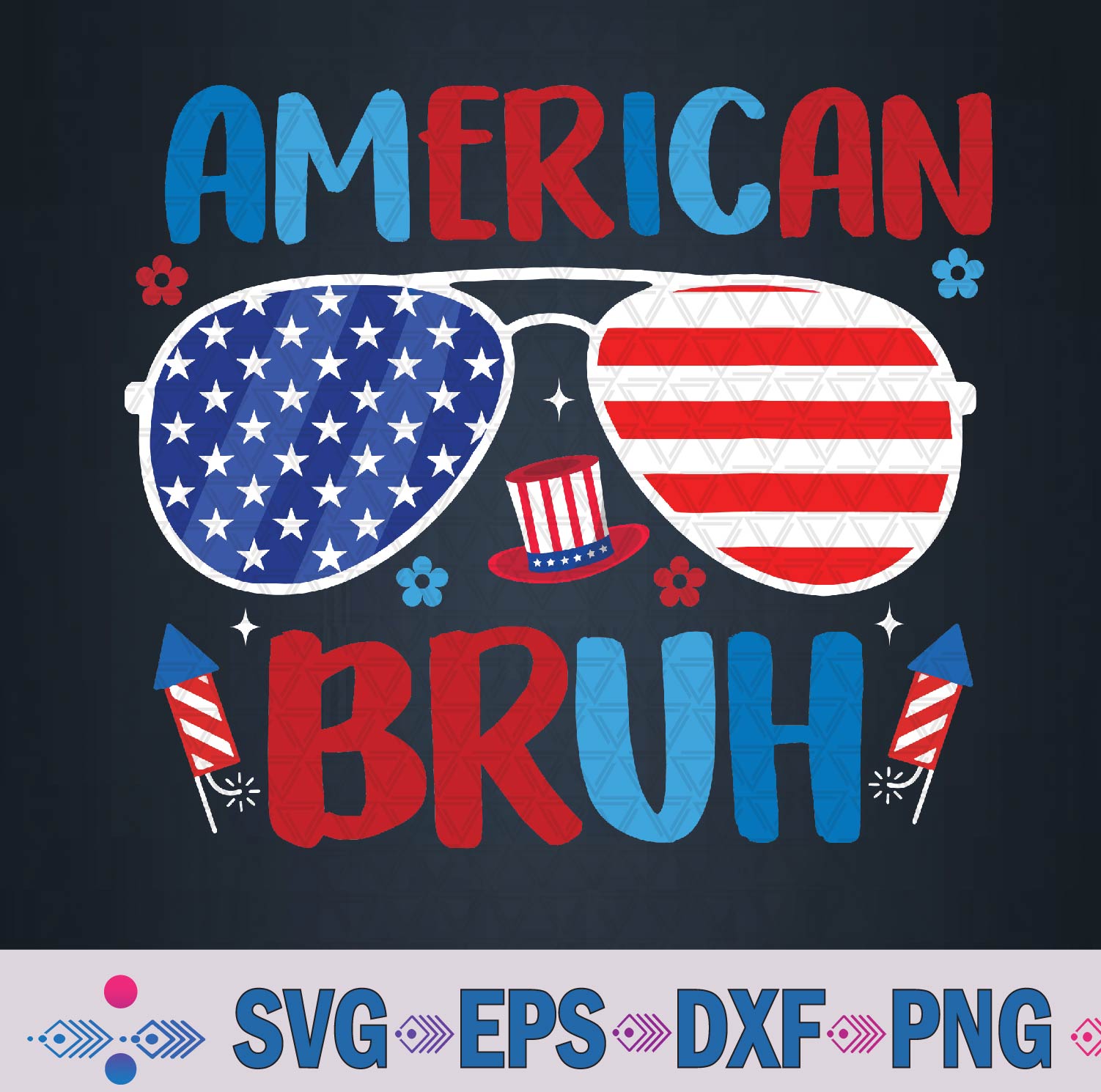 Fourth 4th Of July American Bruh Svg Design