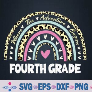 Fourth Grade Where The Adventure Begins Leopard Rainbow Svg, Png Design