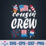 Funny Red White And Blue Cousin Crew 2024 Happy 4th Of July Svg Design