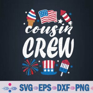 Funny Red White And Blue Cousin Crew 2024 Happy 4th Of July Svg Design