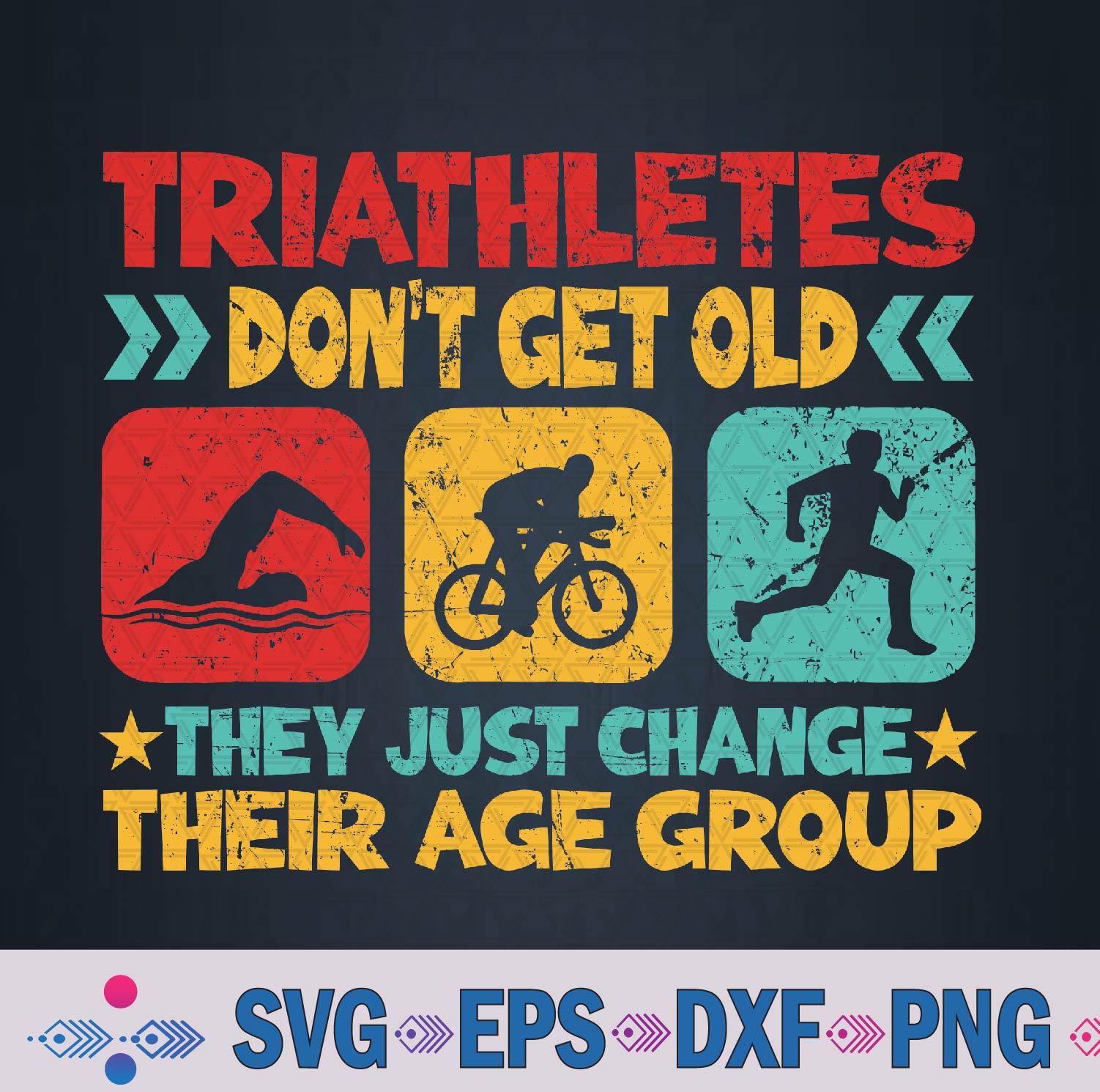 Funny Triathlon Triathletes Swim Bike Run Svg, Png Design