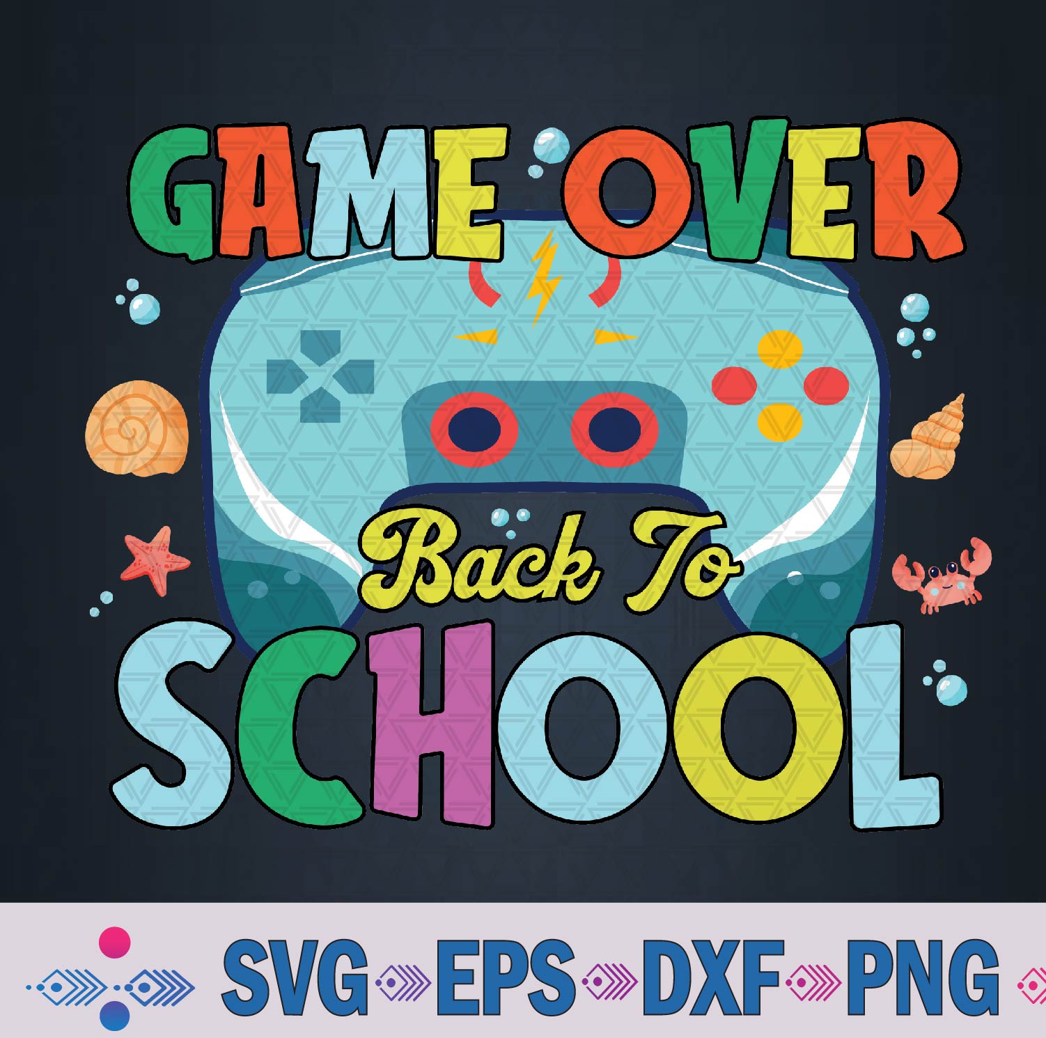 Game Over Back To School Svg Design