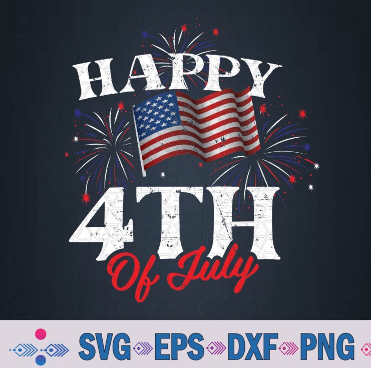 Happy 4th Of July Patriotic American Us Flag 4th Of July Svg Design