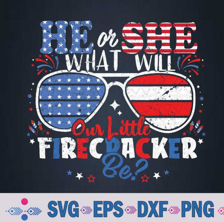 He Or She What Will Our Little Firecracker Be Gender Reveal Svg Design